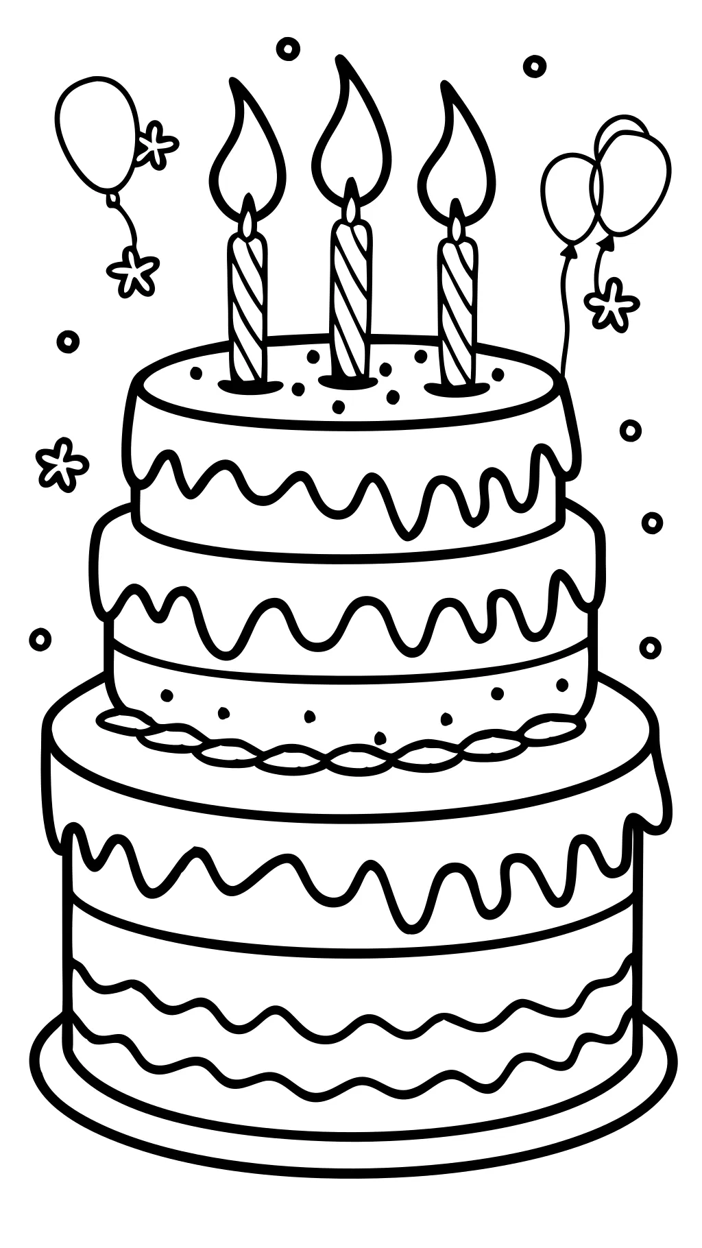 coloriage de gâteau d’anniversaire simple